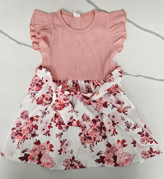 Flower Short Sleeve Dress